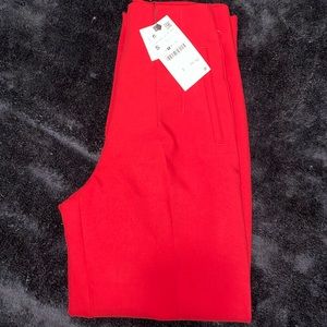 NEW High waisted red Zara trousers. Size Small